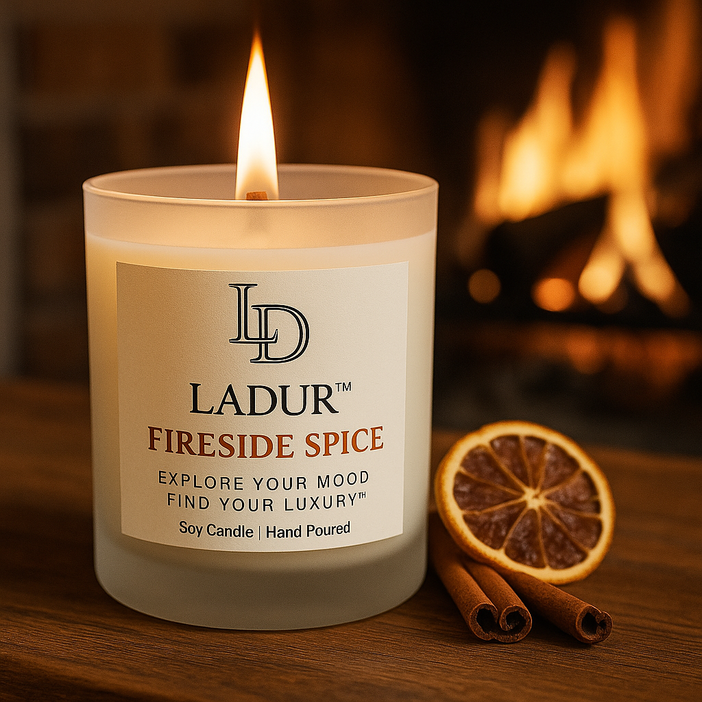 Fireside Spice – Luxury Soy Candle, Net 08 oz | Wooden Wick |