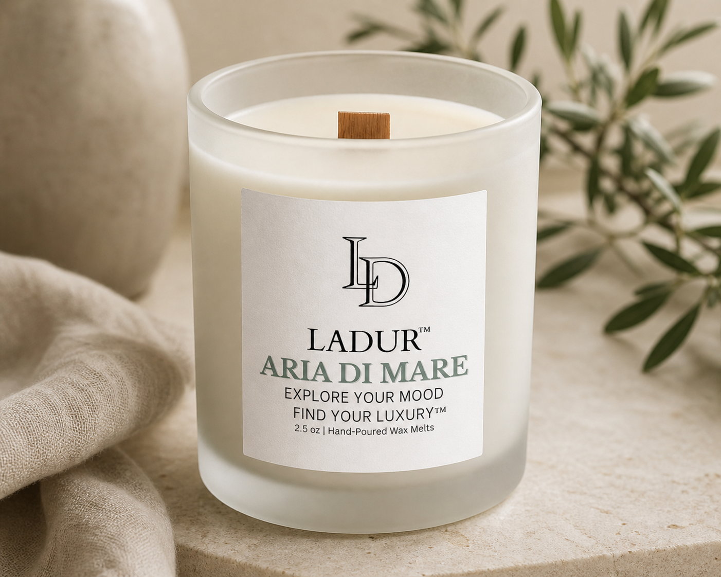 Aria di Mare – Soy Candle, Net 08 oz | Wooden Wick | Airy Coastal Freshness