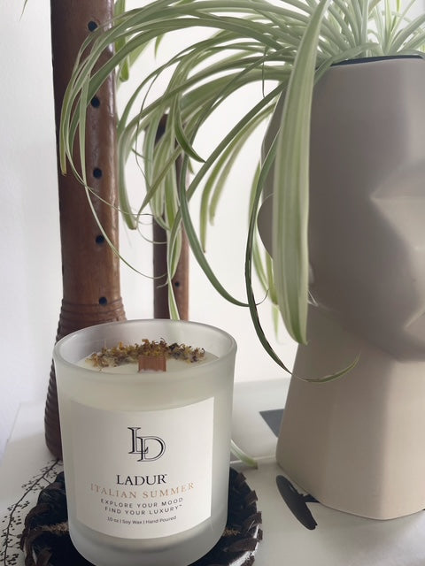 Italian Summer – Luxury Soy Candle, Net 08 oz  | Wooden Wick | Citrus & Soft Floral